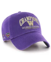 Men's '47 Brand Purple Washington Huskies College Football Playoff 2024 Sugar Bowl Champions Clean Up Adjustable Hat