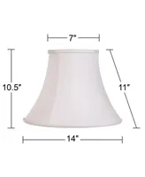 White Medium Bell Lamp Shade 7" Top x 14" Bottom x 11" Slant x 10.5" High (Spider) Replacement with Harp and Finial - Imperial Shade