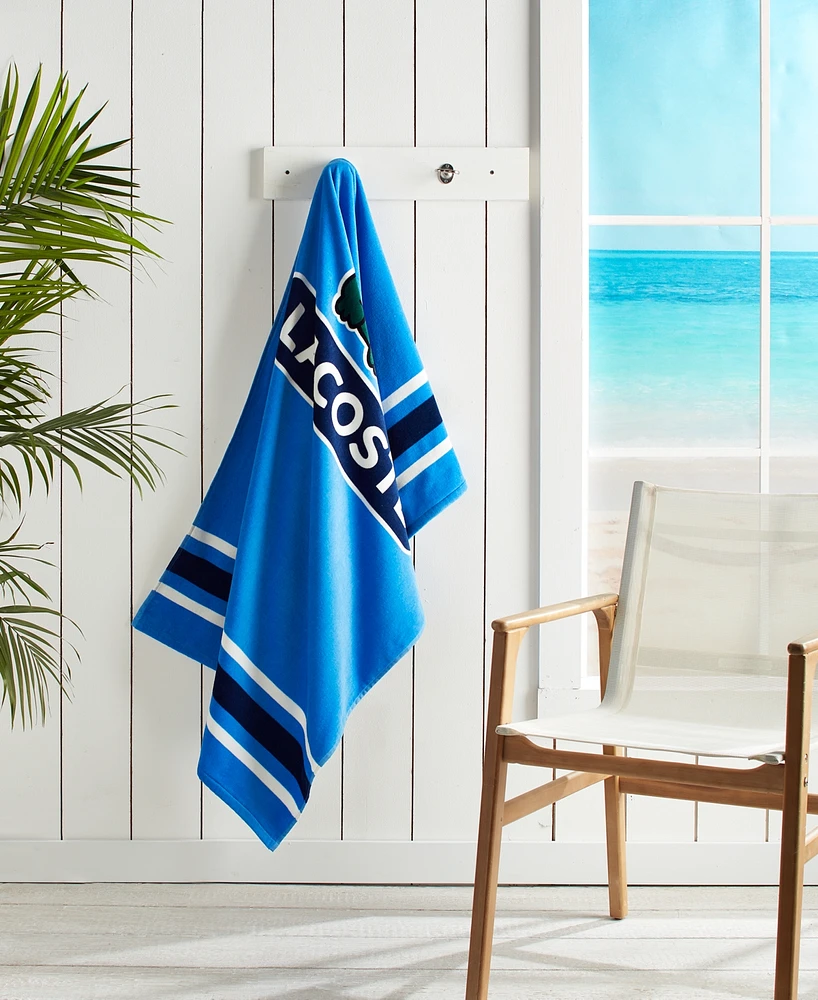 Lacoste Home Croc Badge Signature Cotton Beach Towel