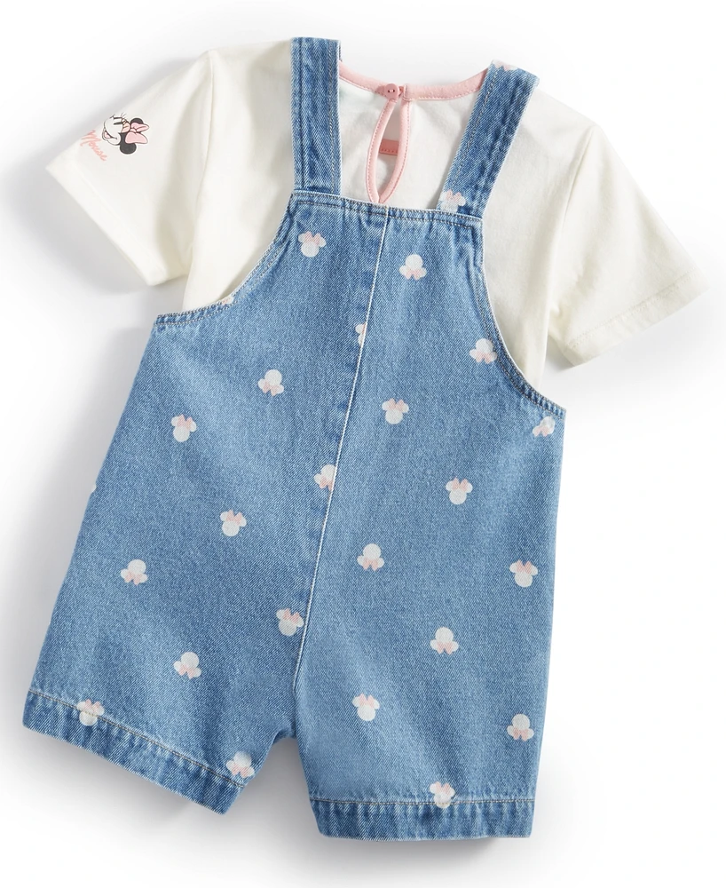 Disney Baby Minnie Mouse T-Shirt & Shortall, 2 Piece Set