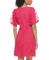 Eliza J Women's 3D Floral-Appliqued Puff-Sleeve Dress