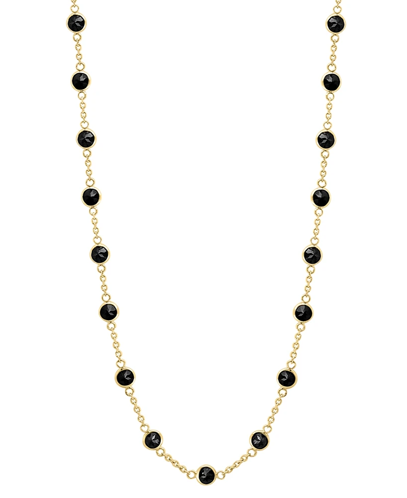 Effy Onyx Bezel Station & Chain 18" Collar Necklace in 14k Gold