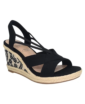Impo Women's Tiyasa Embroidered Platform Wedge Sandals