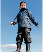 Boy Two Piece Hooded Coat And Pant Mid-Season Set Blue Printed Bike Black - Toddler|Child
