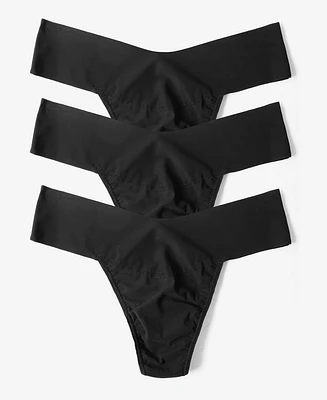 Hanky Panky Women's Breathe Natural Thong 3 Pack Underwear, 6J1661B3PK