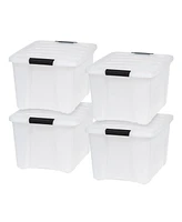 Pack 40qt Plastic Storage Bin with Lid and Secure Latching Buckles