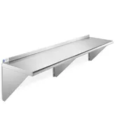 Gridmann 18" x 72" Nsf Stainless Steel Kitchen Wall Mount Shelf w/ Backsplash