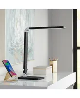 Jett Modern Desk Table Lamp 16 1/2" High with Usb Charging Port and Nightlight Led Black Aluminum Touch On Off Dimmer for Bedroom House Bedside Nights