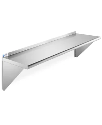Gridmann 12" x 48" Nsf Stainless Steel Kitchen Wall Mount Shelf w/ Backsplash