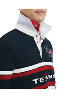 Men's Tommy Hilfiger Navy Houston Texans Cory Varsity Rugby Long Sleeve T-shirt