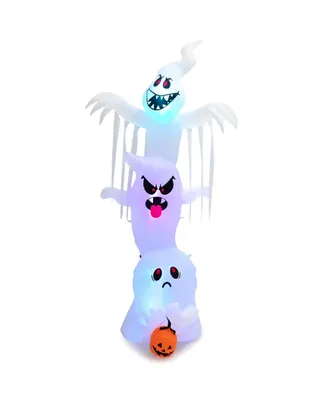 10 Feet Giant Inflatable Halloween Overlap Ghost Decoration with Colorful Rgb Lights