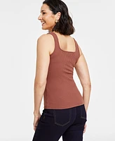 I.n.c. International Concepts Women's Square Neck Rib Tank, Created for Macy's