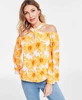 I.n.c. International Concepts Women's Floral-Print Halter Blouse, Created for Macy's