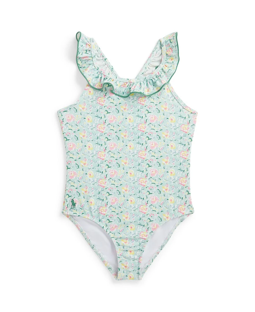 Polo Ralph Lauren Toddler and Little Girls Floral Ruffled One-Piece Swimsuit