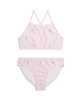 Polo Ralph Lauren Big Girls Gingham Pony Two-Piece Swimsuit