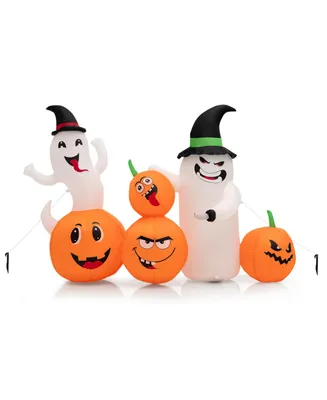 6 Feet Halloween Inflatable Pumpkins and Ghosts with Led Lights