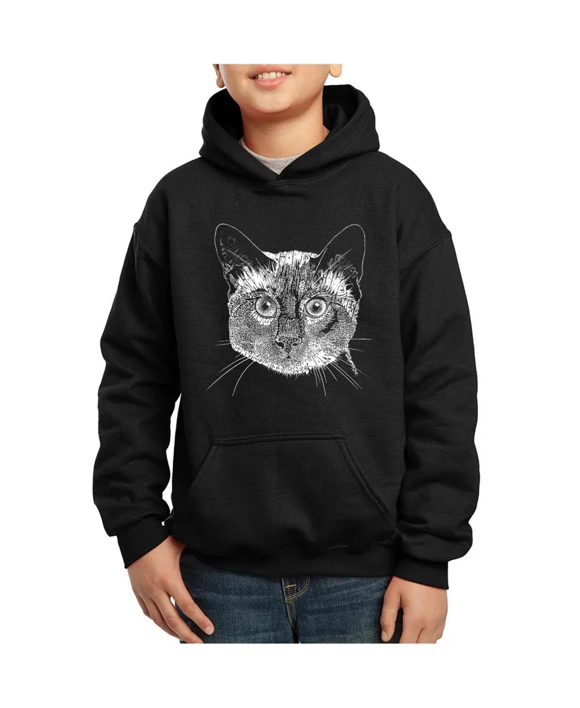 Boy's Word Art Hooded Sweatshirt - Siamese Cat