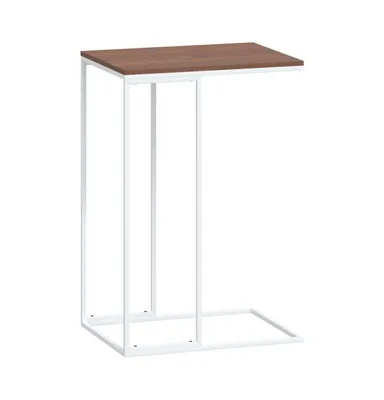 Side Table White 15.7"x11.8"x23.2" Engineered Wood