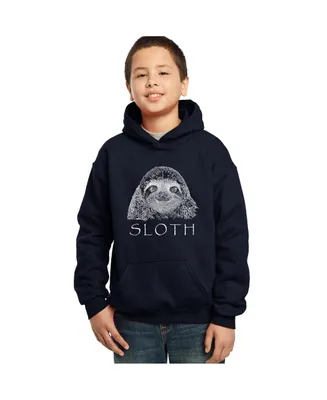 Boy's Word Art Hooded Sweatshirt - Sloth