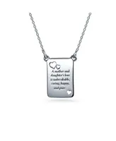 Bling Jewelry Bff Mother Daughter Bond Word Quote Rectangular Book Page Heart Pendant Necklace For Women For Sterling Silver