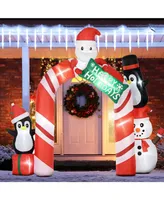 Homcom 126" Giant Christmas Inflatables Archway with Santa for Yard Garden - Multi