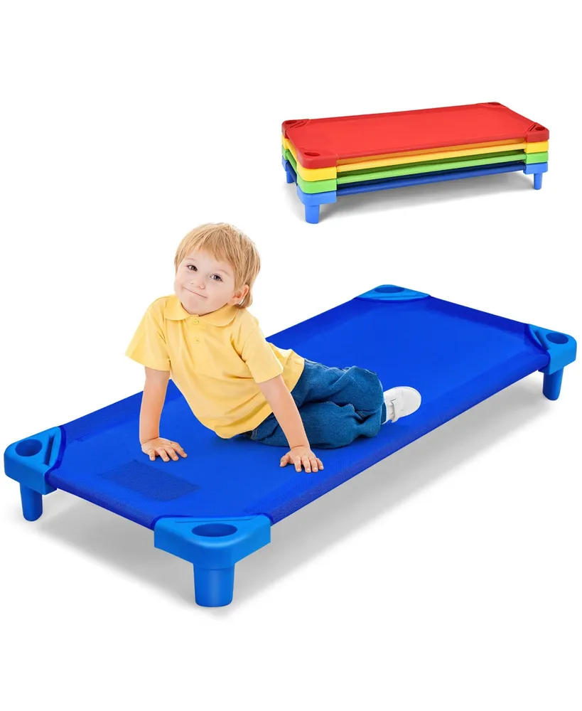 Pack of 4 Kids Stackable Naptime Cot 51''Lx23''W Daycare Rest Mat