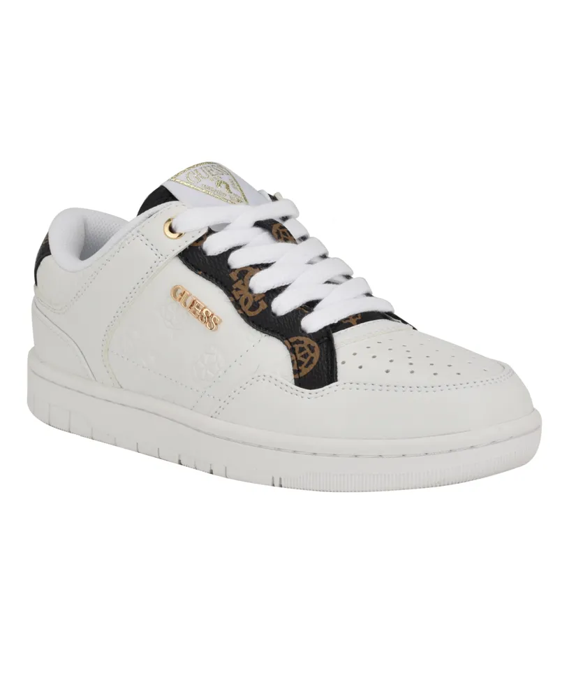 Guess Women's Rubinn Lace-Up Logo Detail Sneakers - White Logo