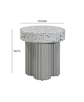 Tov Furniture 1 Pc. Faux Terrazzo Indoor, Outdoor Round Side Table