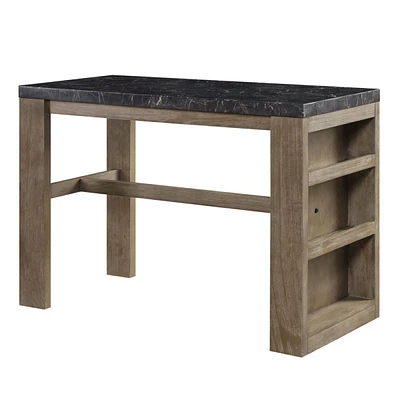 Charnell Counter Height Table in Marble & Oak Finish