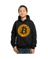 Boy's Word Art Hooded Sweatshirt - Bit coin