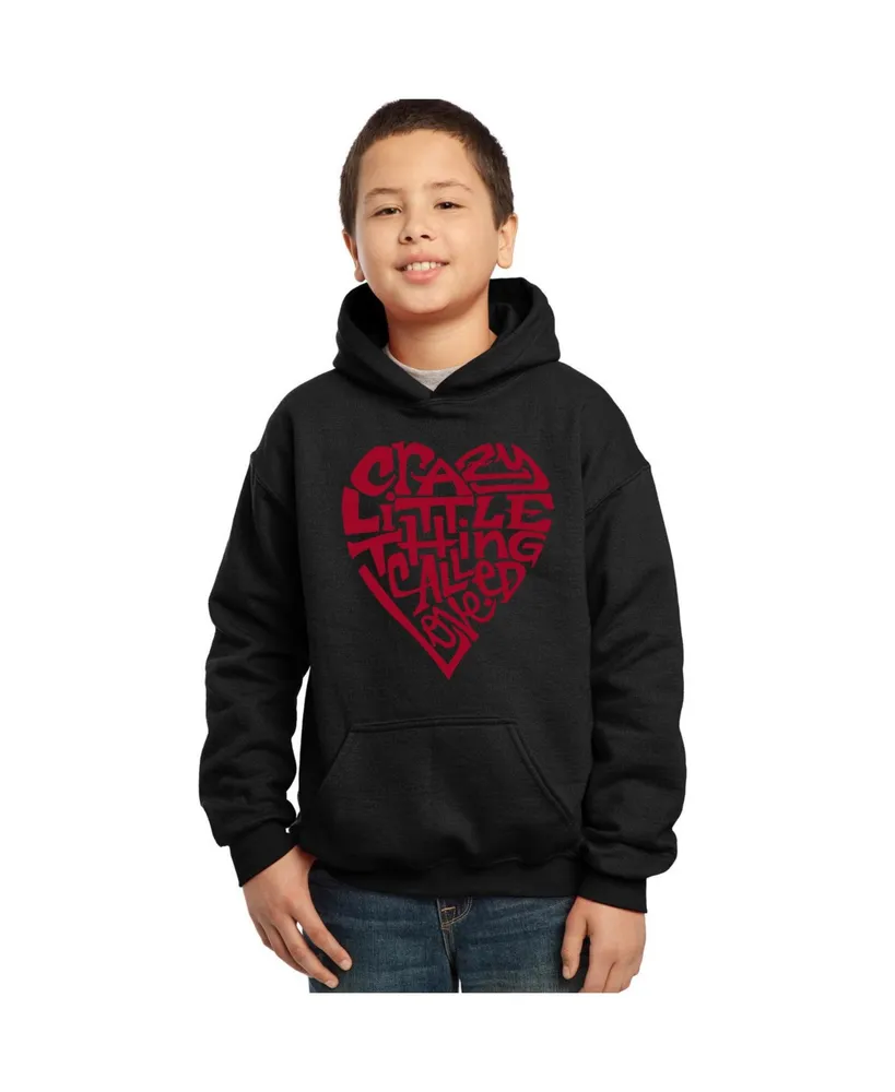 La Pop Art Boy's Word Art Hooded Sweatshirt - Crazy Little Thing Called  Love