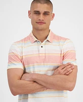 Sun + Stone Men's Baja Striped Short Sleeve Polo Shirt, Created for Macy's