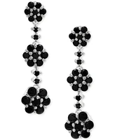 Black Sapphire Flower Triple Drop Earrings (1-3/4 ct. t.w.) in 14k White Gold