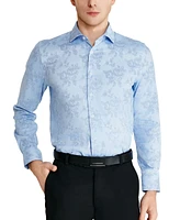 Tallia Men's Slim-Fit Floral Stencil Oxford Dress Shirt