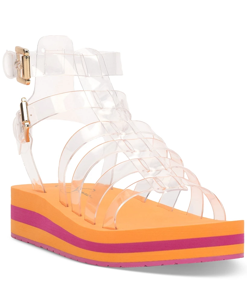 Jessica Simpson Women's Bimala Strappy Vinyl Platform Gladiator Sandals