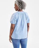 Style & Co Women's Embroidery Vacay Top, Xs-3X