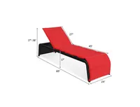 Inolait Adjustable Patio Rattan Lounge Chair with Cushioned