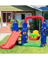 Vebreda 3-in-1 Junior Children Freestanding Design Climber Slide Swing Seat Basketball Hoop