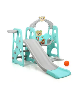 Sugift 3 in 1 Toddler Climber and Swing Set Slide Playset