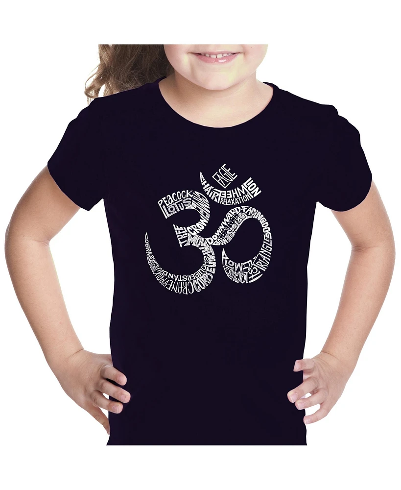 Girl's Word Art T-shirt - Poses Om