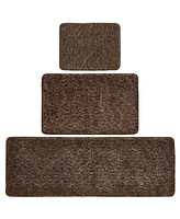 mDesign Non-Slip Microfiber Polyester Heathered Spa Mat/Rug, Set of 3