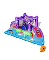 Inflatable Water Slide Park with Splash Pool and 750W Blower