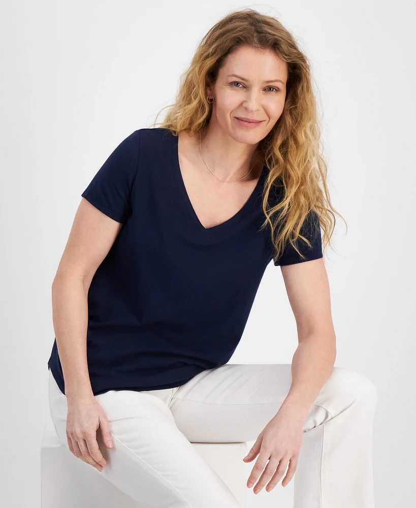 Style & Co Women's Perfect V-Neck T-Shirt, Created for Macy's