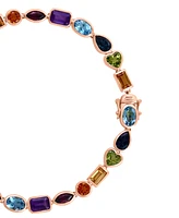 Effy Multi-Gemstone Mixed Cut Tennis Bracelet (10-5/8 ct. t.w.) in 14k Gold