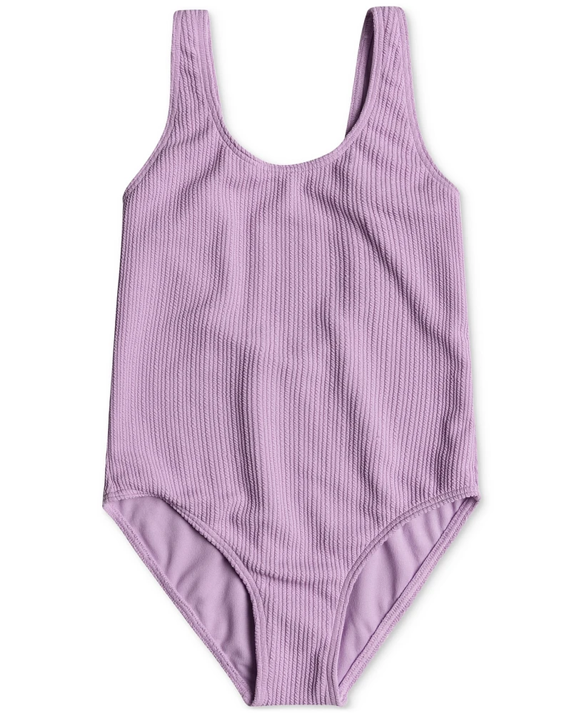 Roxy Big Girls Aruba Textured One-Piece Swimsuit