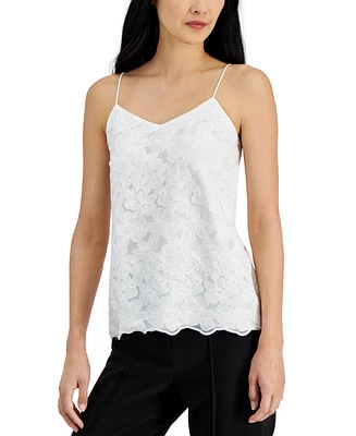 Anne Klein Women's Floral Embroidered Sleeveless Top