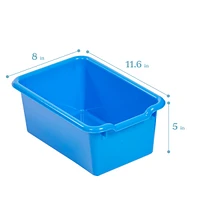ECR4Kids Scoop Front Storage Bins, Black, 10-Piece