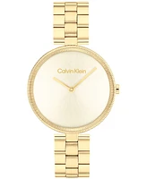Calvin Klein Women's Gleam Gold-Tone Stainless Steel Bracelet Watch 32mm