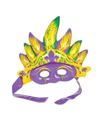 Kovot Inflatable Mardi Gras Mask | 12" Inflatable Mask for Carnivals and Dress-Up