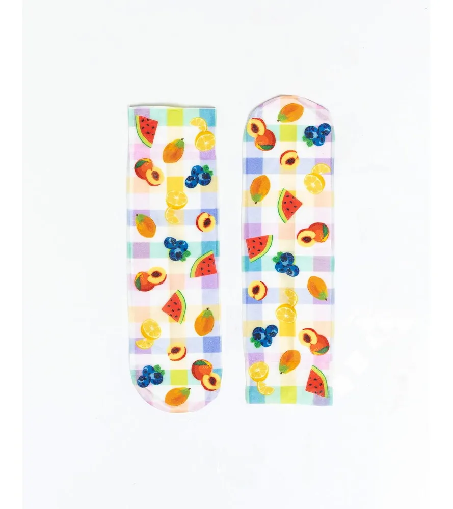 Sock Candy Women's Gingham Fruits Nylon Sock